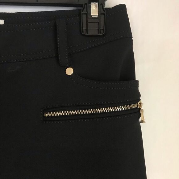 Sonya Chodry Pants Size 4 Black Skinny Biker Zipper Accents Made in Italy - Picture 14 of 16